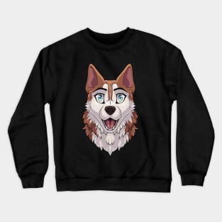 Shocked Surprised Expression Red Husky Dog Crewneck Sweatshirt